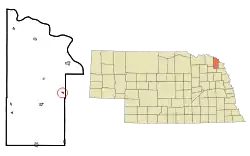 Location of Waterbury, Nebraska