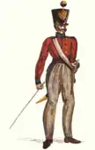 Foot Dorobanț of the Agie, 1832 uniform draft