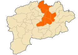 Map of Guelma Province highlighting the district