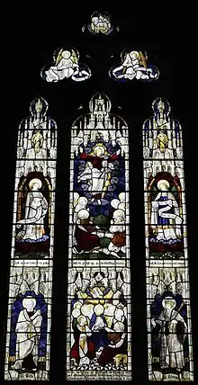 East window in memory of Lord Edward Cavendish. By Burlison and Grylls dating from 1892.
