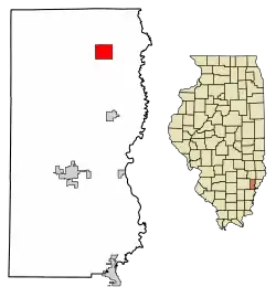 Location of West Salem in Edwards County, Illinois.