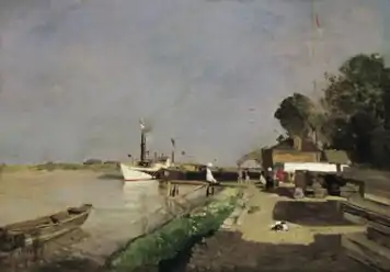 The Steamer Station opposite Kaisermühlen, Vienna&nbsp;[de] (c.1872)