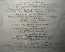 Resting place of Sir Charles Gounter Nicoll inside St Peter's Church
