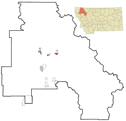 Location of Hungry Horse, Montana