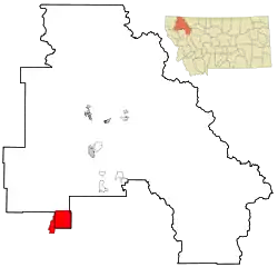 Location of Niarada, Montana