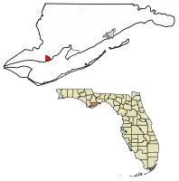 Location within Franklin County and Florida