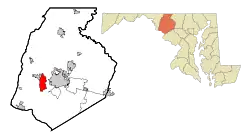 Location of Braddock Heights in Maryland