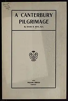 Cover of a A Canterbury pilgrimage by David Reid Keys published by William Briggs Press.