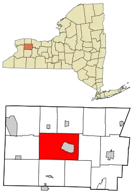 Location in Genesee County and the state of New York.
