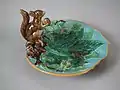 Squirrel nut dish, 1869, naturalistic style.