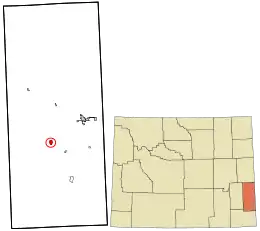 Location in Goshen County and the state of Wyoming