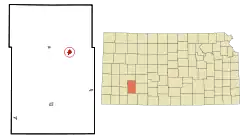 Location within Gray County and Kansas