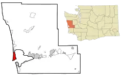 Location of Ocean Shores, Washington