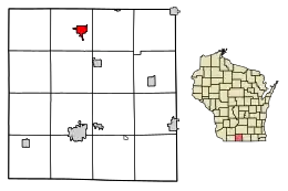 Location of New Glarus in Green County, Wisconsin.