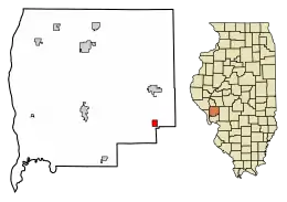 Location of Rockbridge in Greene County, Illinois.
