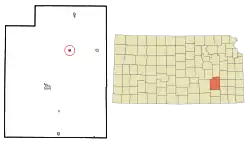 Location within Greenwood County and Kansas