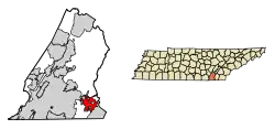 Location in Hamilton County, Tennessee