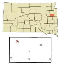 Location in Hamlin County and the state of South Dakota