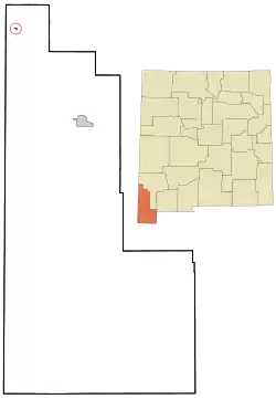 Location of Virden, New Mexico