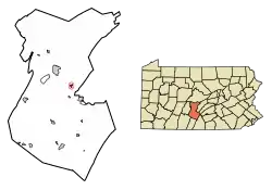Location of Mill Creek in Huntingdon County, Pennsylvania.