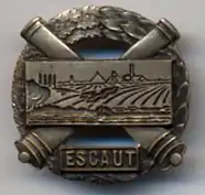 Insignia of the fortified sector of l’Escaut - 1940 (2nd model)