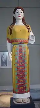 The Peplos Kore, colour reconstruction of statue of c. 530 BC