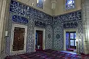 Tilework near the mihrab in the Selimiye Mosque, Edirne (circa 1574)
