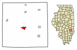 Location of Newton in Jasper County, Illinois