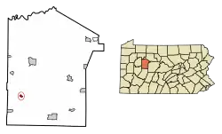 Location of Worthville in Jefferson County, Pennsylvania.