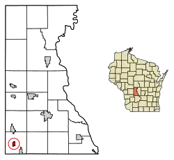 Location of Union Center in Juneau County, Wisconsin.