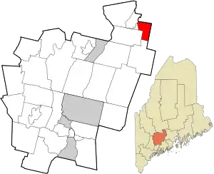 Location in Kennebec County and the state of Maine.