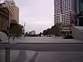 King George Square and the two Adelaide Street busway station entrances (shown at each side of the photo)