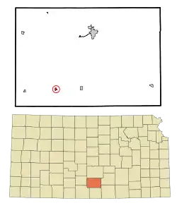 Location within Kingman County and Kansas