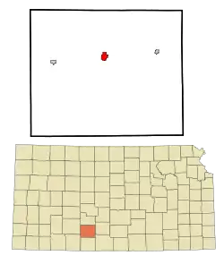 Location within Kiowa County and Kansas