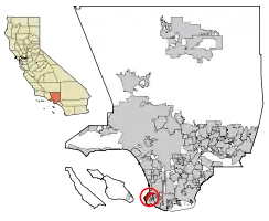 Location of Palos Verdes Estates in Los Angeles County, California