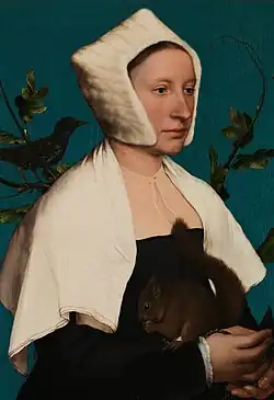 Portrait of a Lady with a Squirrel and a Starling (c. 1526–1528)Hans Holbein the Younger