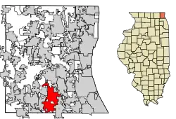 Location of Long Grove in Lake County, Illinois.