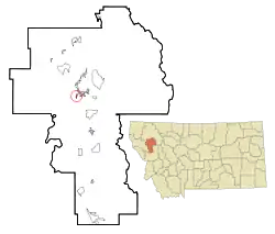 Location of Kerr, Montana