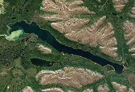 Satellite photo of Lake Glubokoye, Krasnoyarsk Krai, Russia