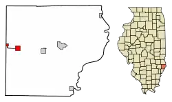 Location of Sumner in Lawrence County, Illinois.