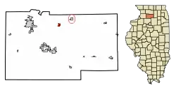 Location of Franklin Grove in Lee County, Illinois.