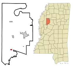 Location of Morgan City, Mississippi