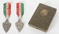 Lithuanian medal with a box dedicated to the Klaipėda Revolt, 1923