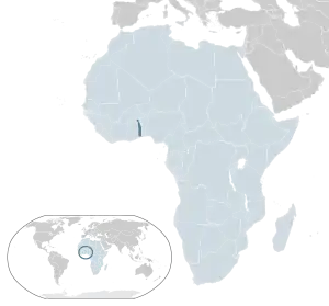 Location of Togo (dark blue)in the African Union (light blue)