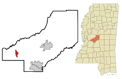 Location of Flora, Mississippi