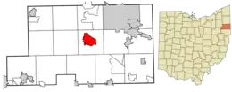 Location of Canfield in Mahoning County and in the State of Ohio