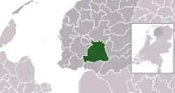Highlighted former position of Skarsterlân in a municipal map of Friesland