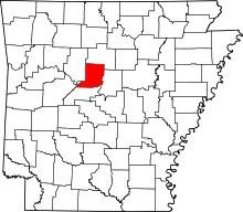 Map of Arkansas highlighting Conway County