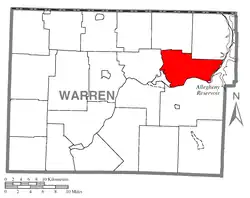 Location of Glade Township in Warren County