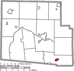 Location of Mount Victory in Hardin County